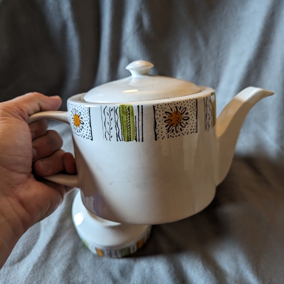 Midwinter Sienna Cream Sugar Set no Lid Teapot England Kathy Winkle - Picture 10 of 10